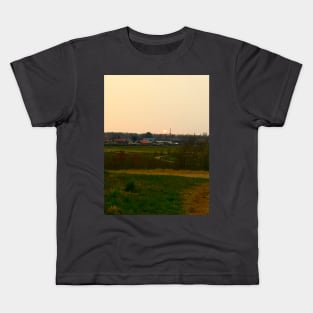 Beautiful Sunset Sky In The Countryside Art Kids T-Shirt